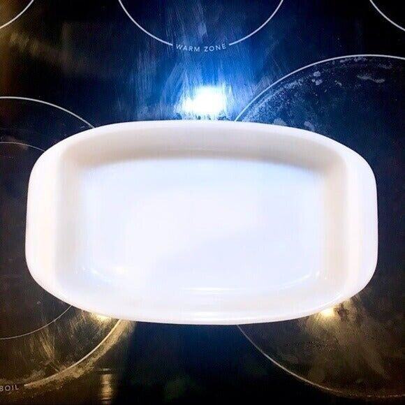 Vitrocrisa Pyr-o-rey Vintage Dynaware Milk Glass Brown Daisies Casserole Dish - Picture 2 of 9